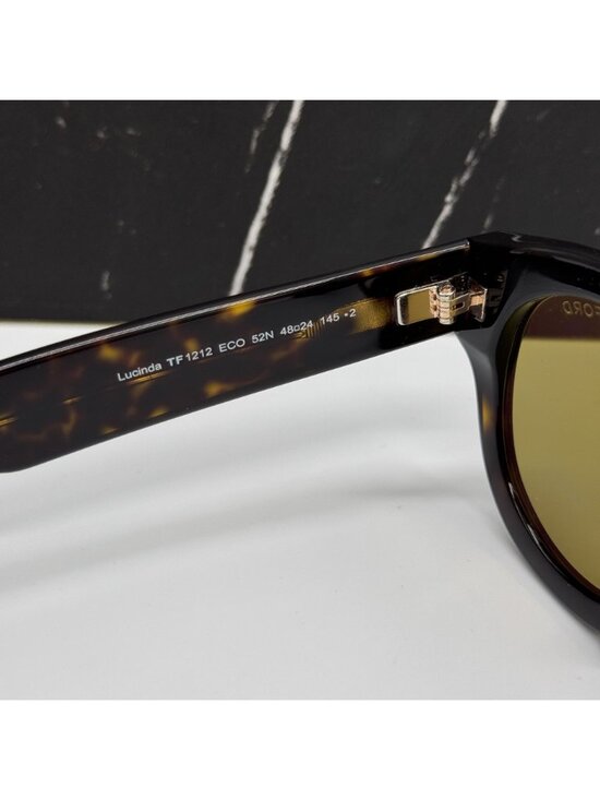 NEW TOM FORD LUCINDA TF1212 52N HAVANA/GREEN UNISEX ROUND SUNGLASSES FT1212 main image 9